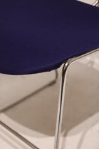 Side angle showing profile and stackability of the Steelcase chairs