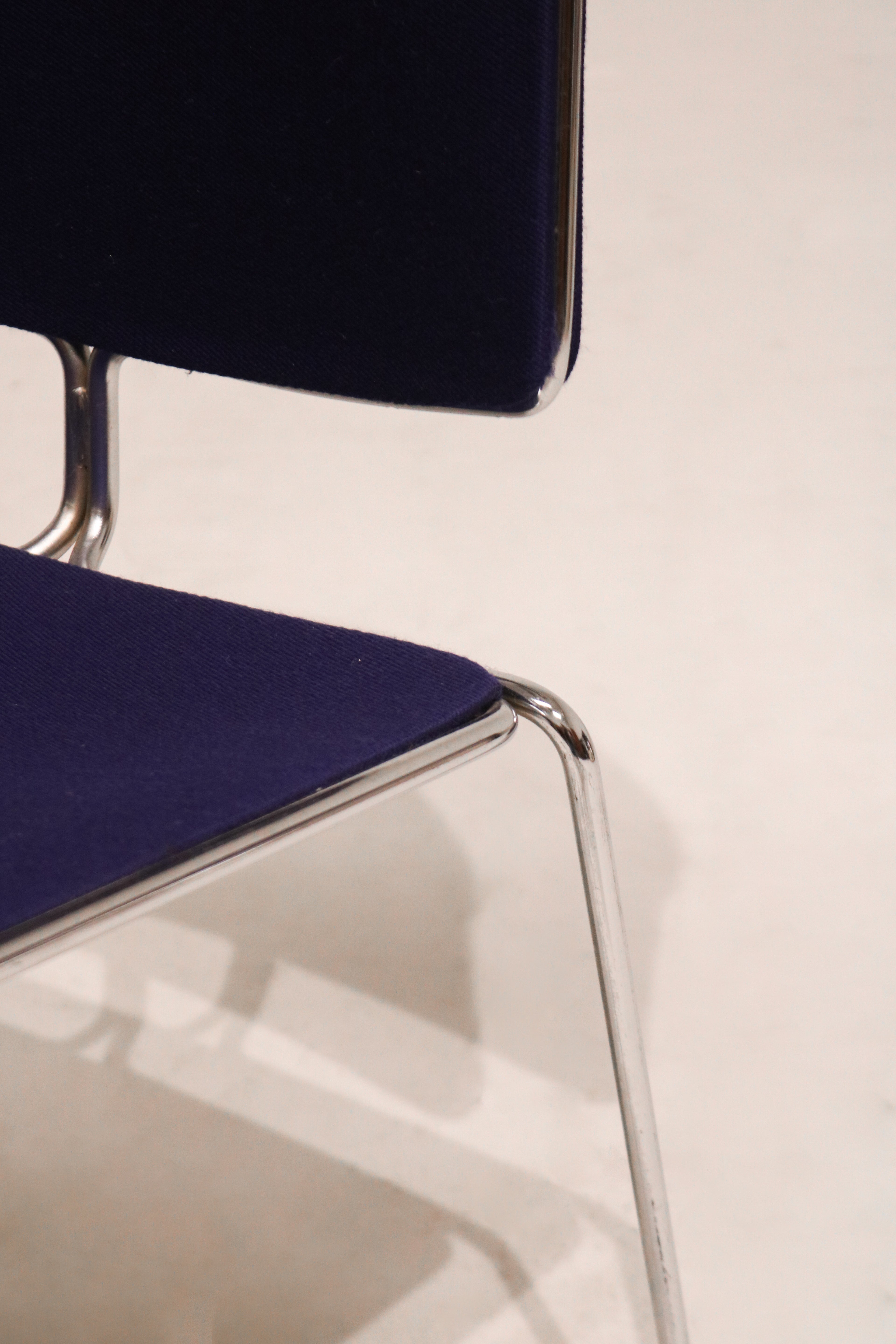 Detailed shot of metal chair base and sturdy frame construction