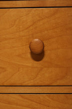 Image showing adjustable shelf inside tall oak wood bookcase for flexible storage