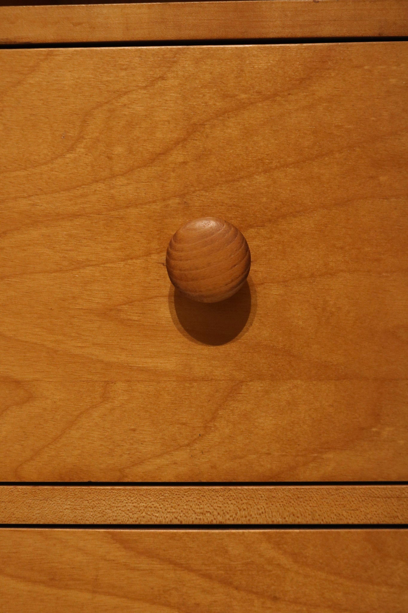 Image showing adjustable shelf inside tall oak wood bookcase for flexible storage