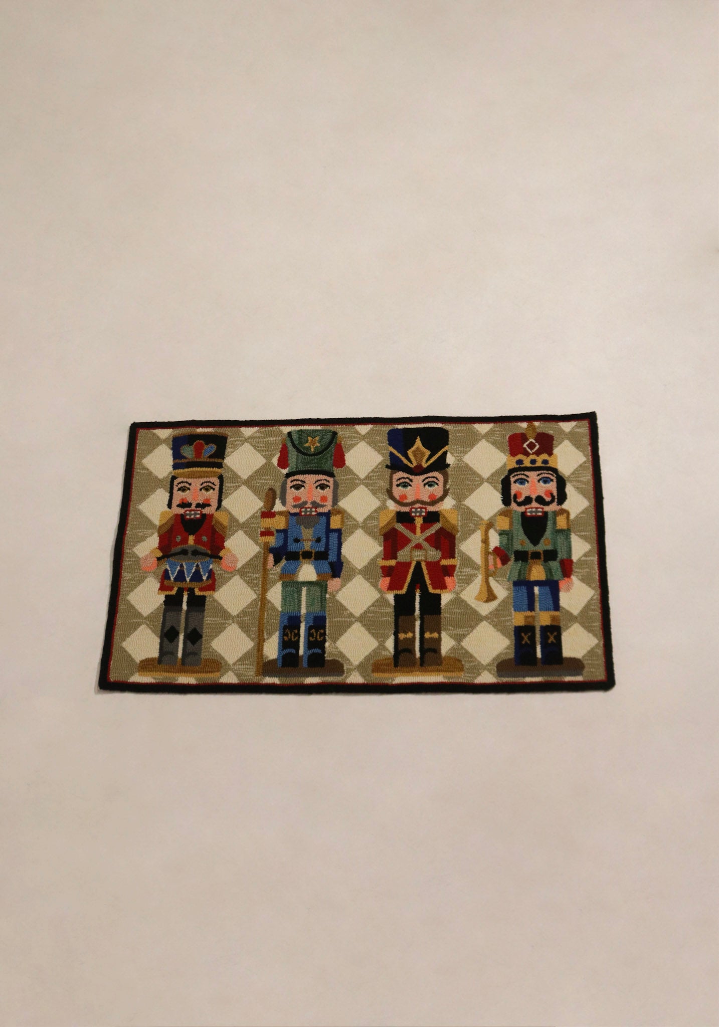 Frontgate Checkered Nutcrackers Door Mat - Festive Design