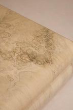 Top-down view capturing the wide square surface and swirling marbled resin pattern