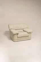 Sturdy leather chair with minor wear