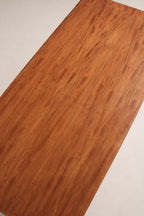 Rear and side detail of vintage solid wood dresser chest of drawers, solid wood panels, reinforced construction and stained finish