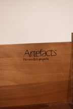 Leg design of the Vintage Oak Nightstand highlighting stable tapered wooden legs