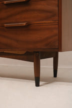 Image showing functional drawer alignment in Mid Century Modern 9-drawer dresser