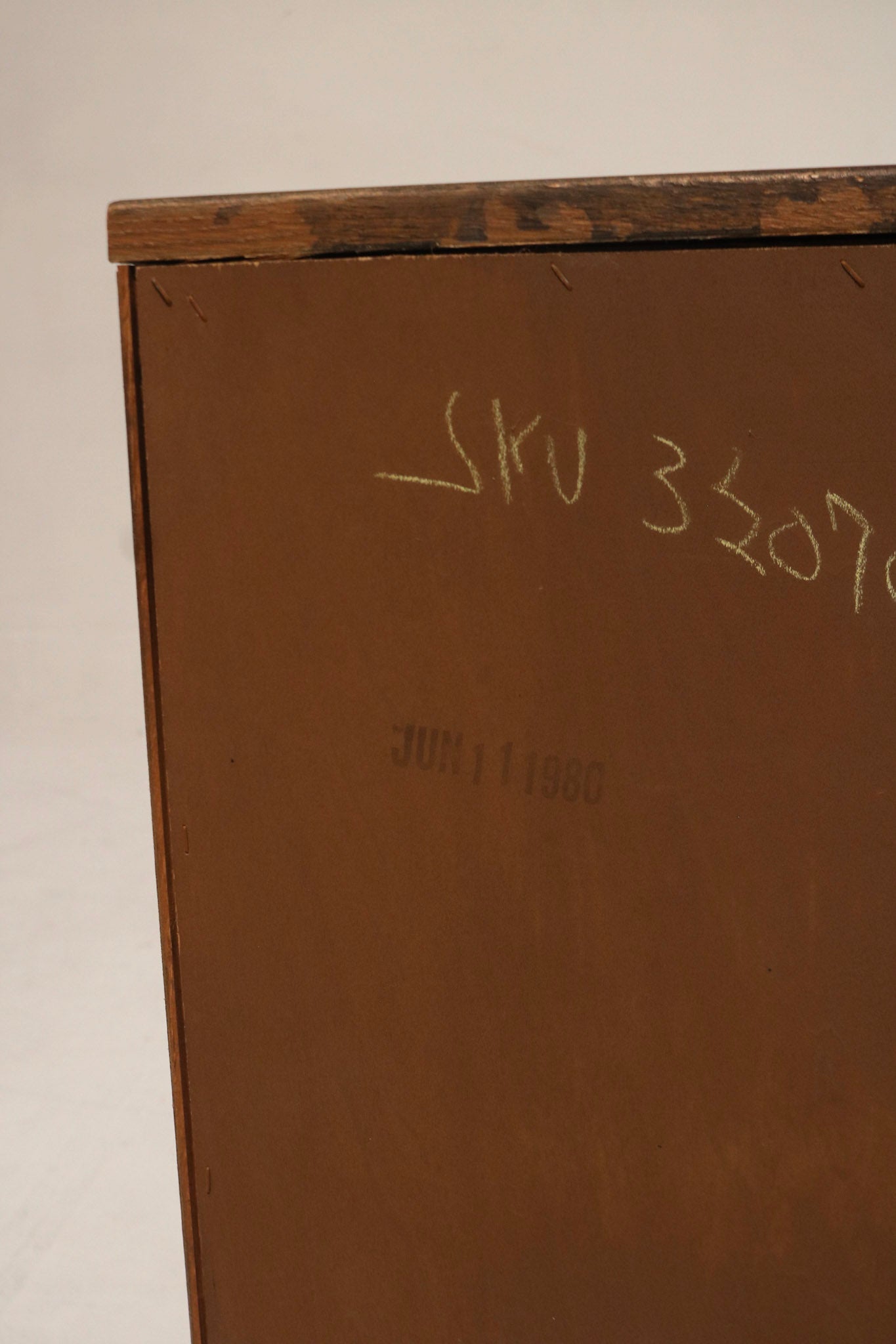 Hardware and drawer mechanism close-up showing metal slides and smooth operation, original vintage components in solid walnut nightstand pair. Perfect for NYC apartments.