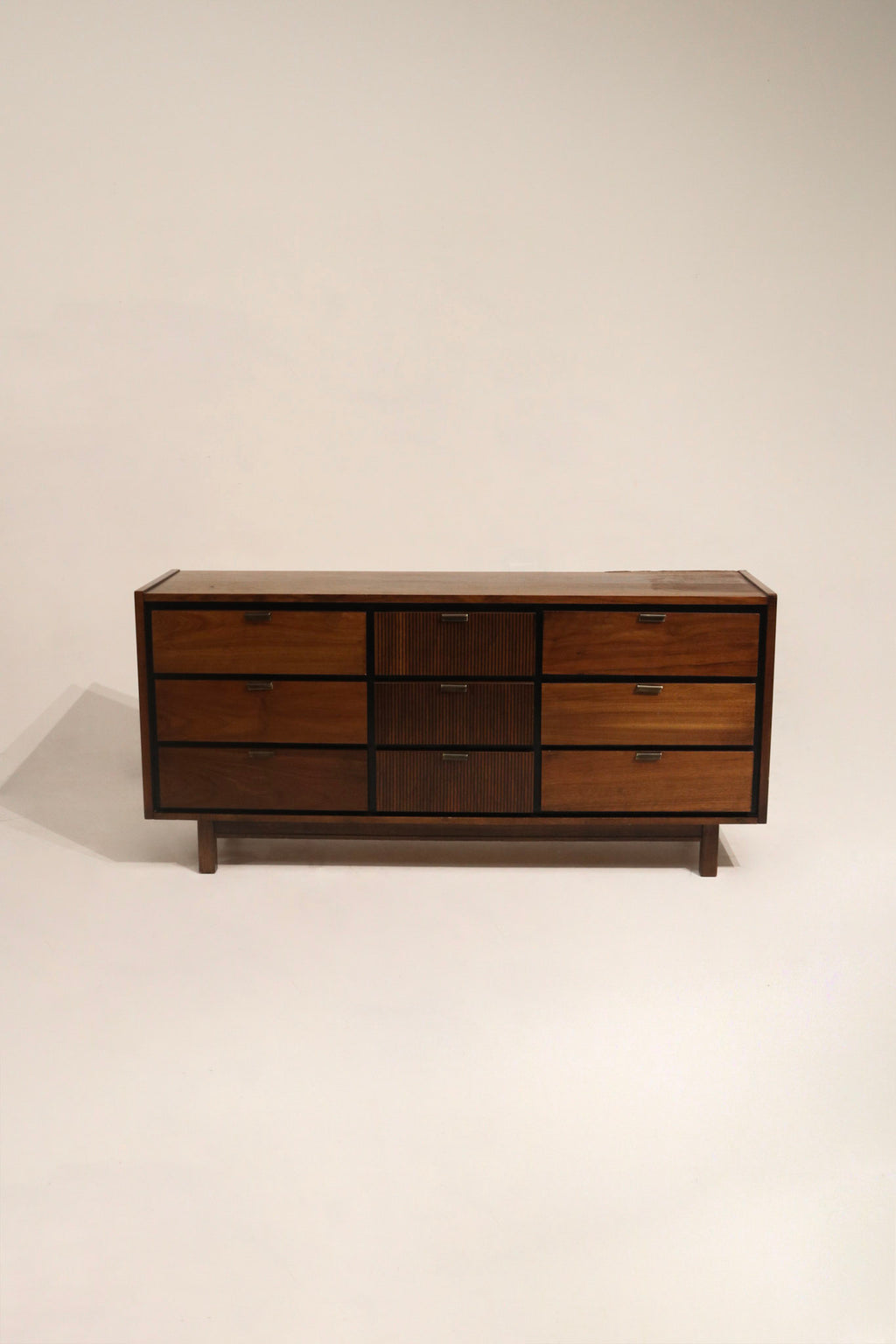 Solid walnut wood drawer unit with drawers