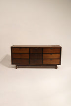 Solid walnut wood drawer unit with drawers