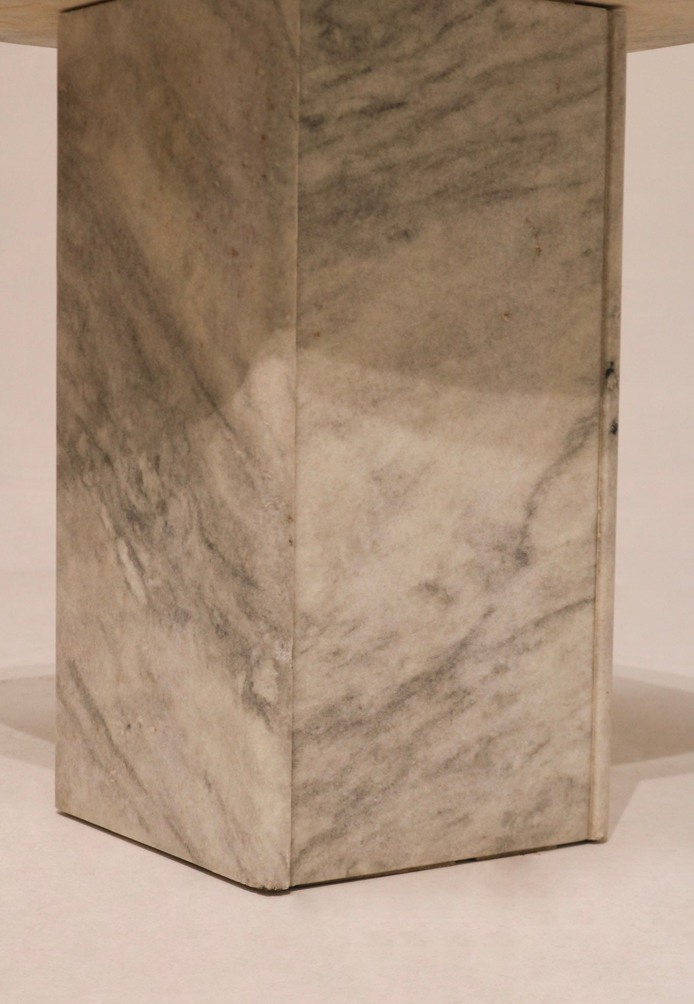 Detail of corner construction highlighting solid stone craftsmanship and subtle vintage wear