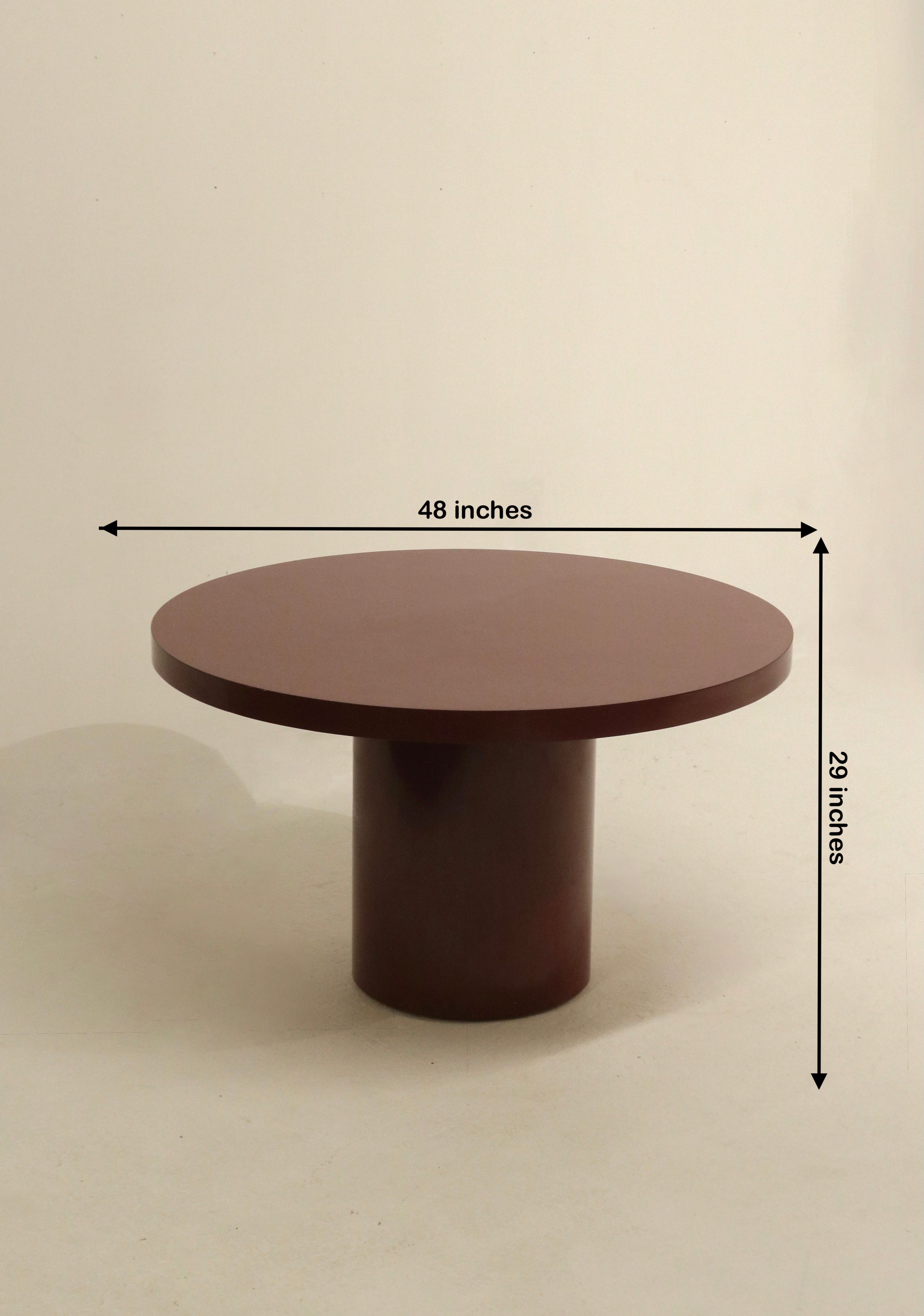High-density particleboard table with light wear