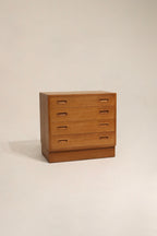 Vintage Poul Hundevad teak nightstand with drawers