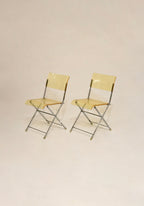 Vintage lucite and chrome folding chairs