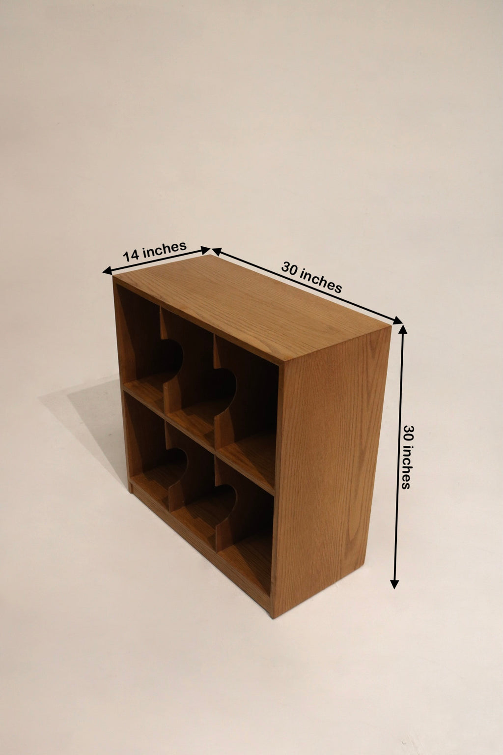 Wooden shelf for vinyl records
