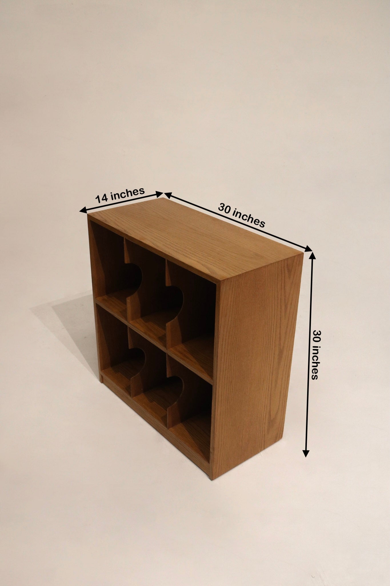 Wooden shelf for vinyl records