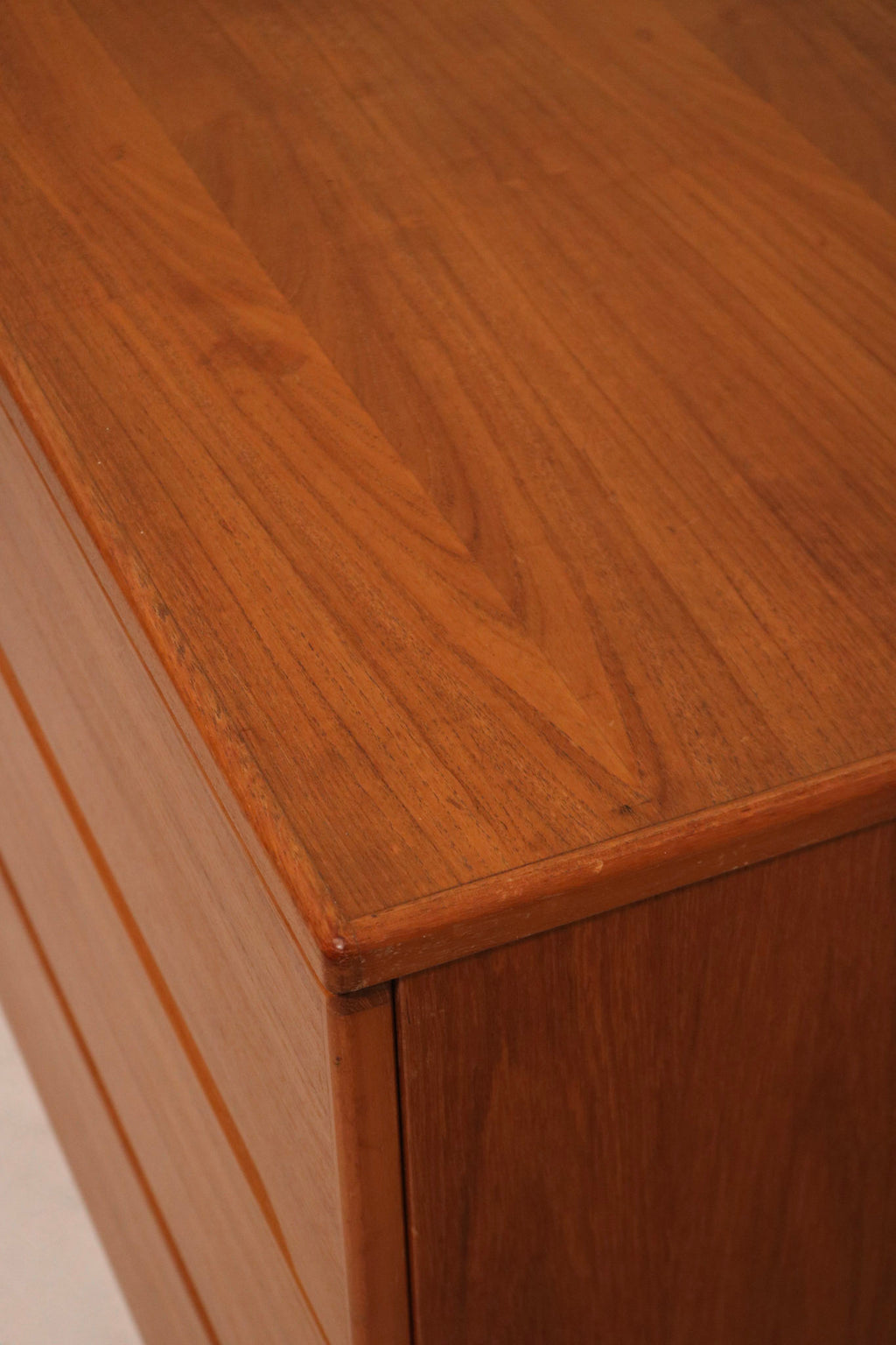 Back view of the vintage dresser showing solid wooden panel and quality construction