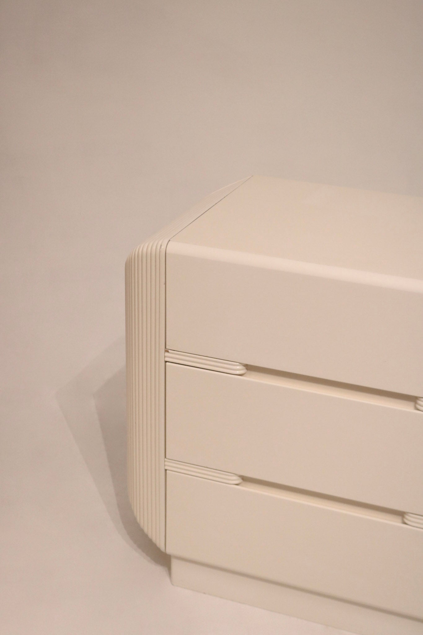 Close-up of drawer handle detail with minimalistic postmodern design