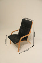 Mid-century lounge chair with sculpted bentwood frame