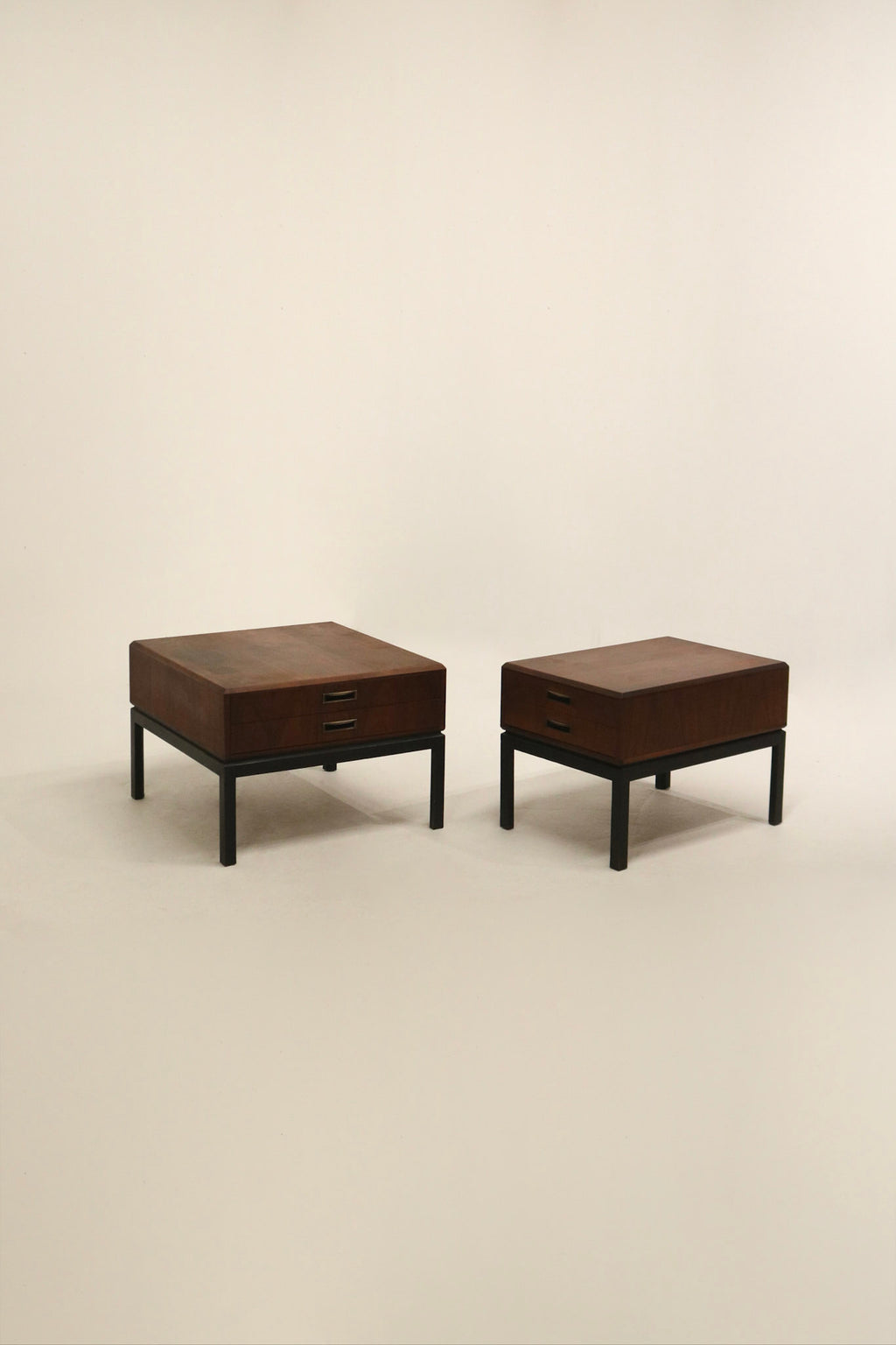 Walnut wood dresser set by Maurice Villency in NYC