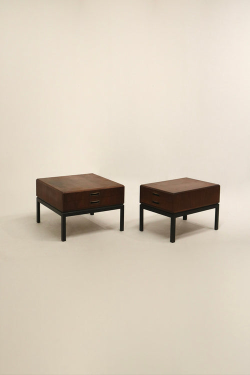 Walnut wood dresser set by Maurice Villency in NYC