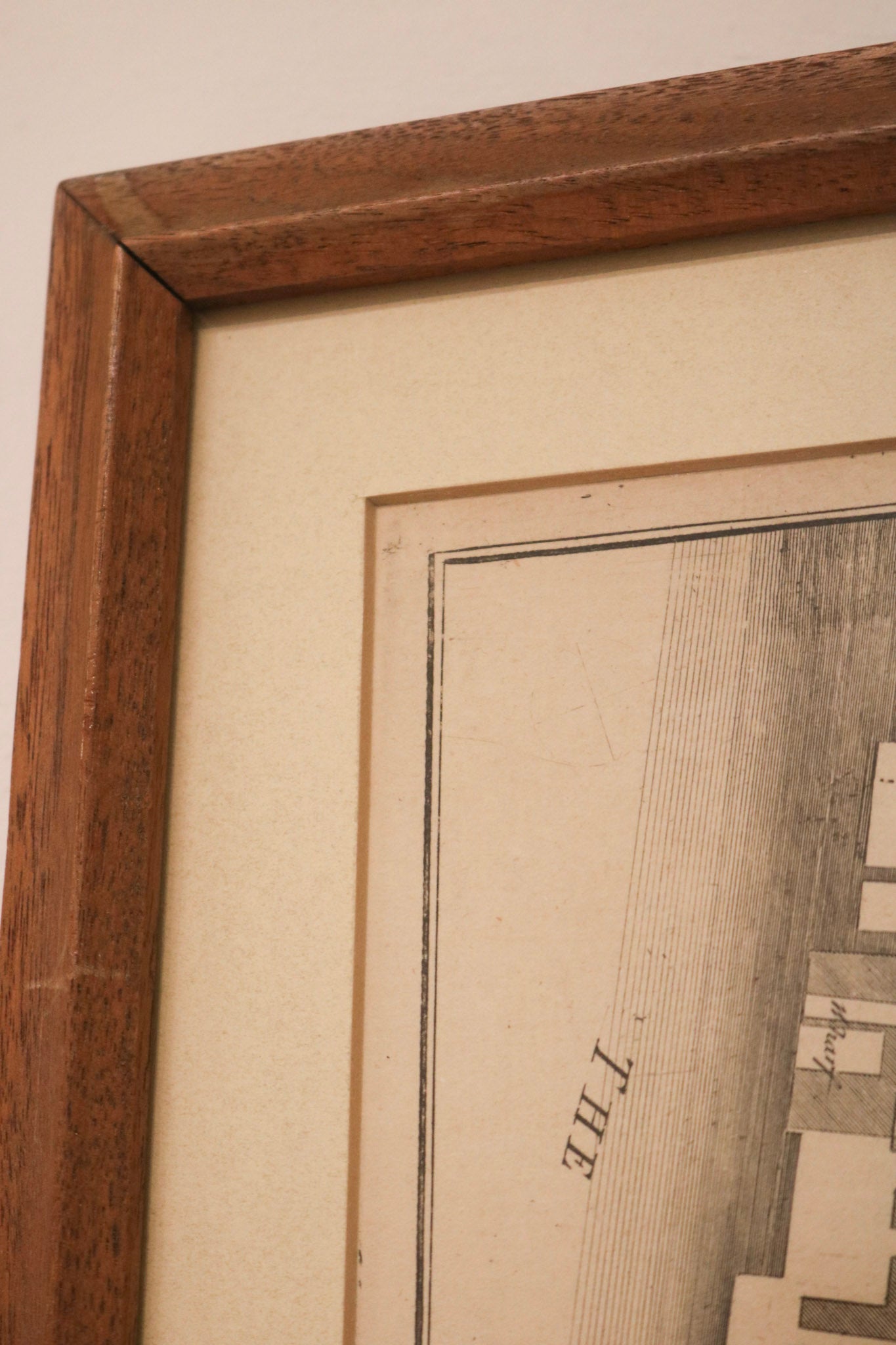 Close-up of one map’s aged cartographic details and natural discoloration