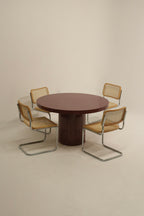 Vintage Italian chair and table set with chrome frames