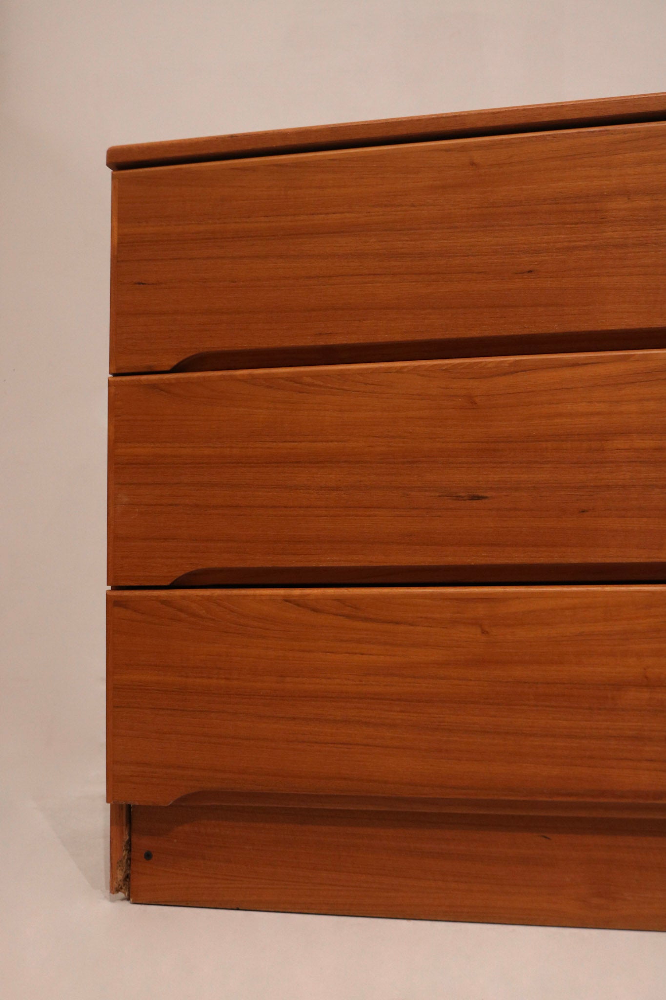 Image showing drawer depth and sturdy build of the vintage Danish MCM dresser