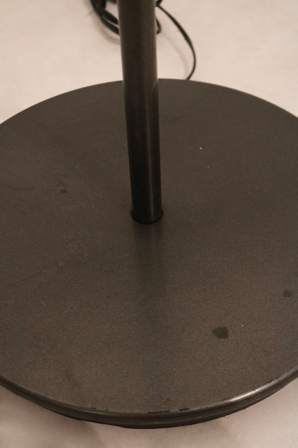 Shot of the lamp turned on, emitting soft ambient light through the translucent glass