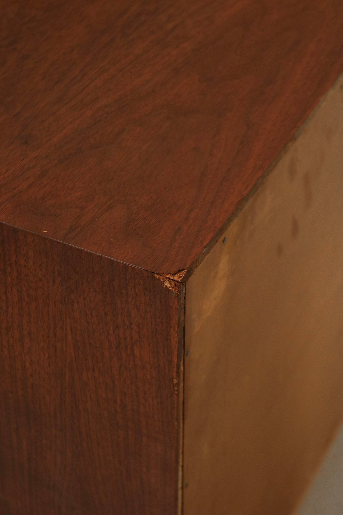 Drawer joint close-up revealing high-quality wood construction and smooth glide