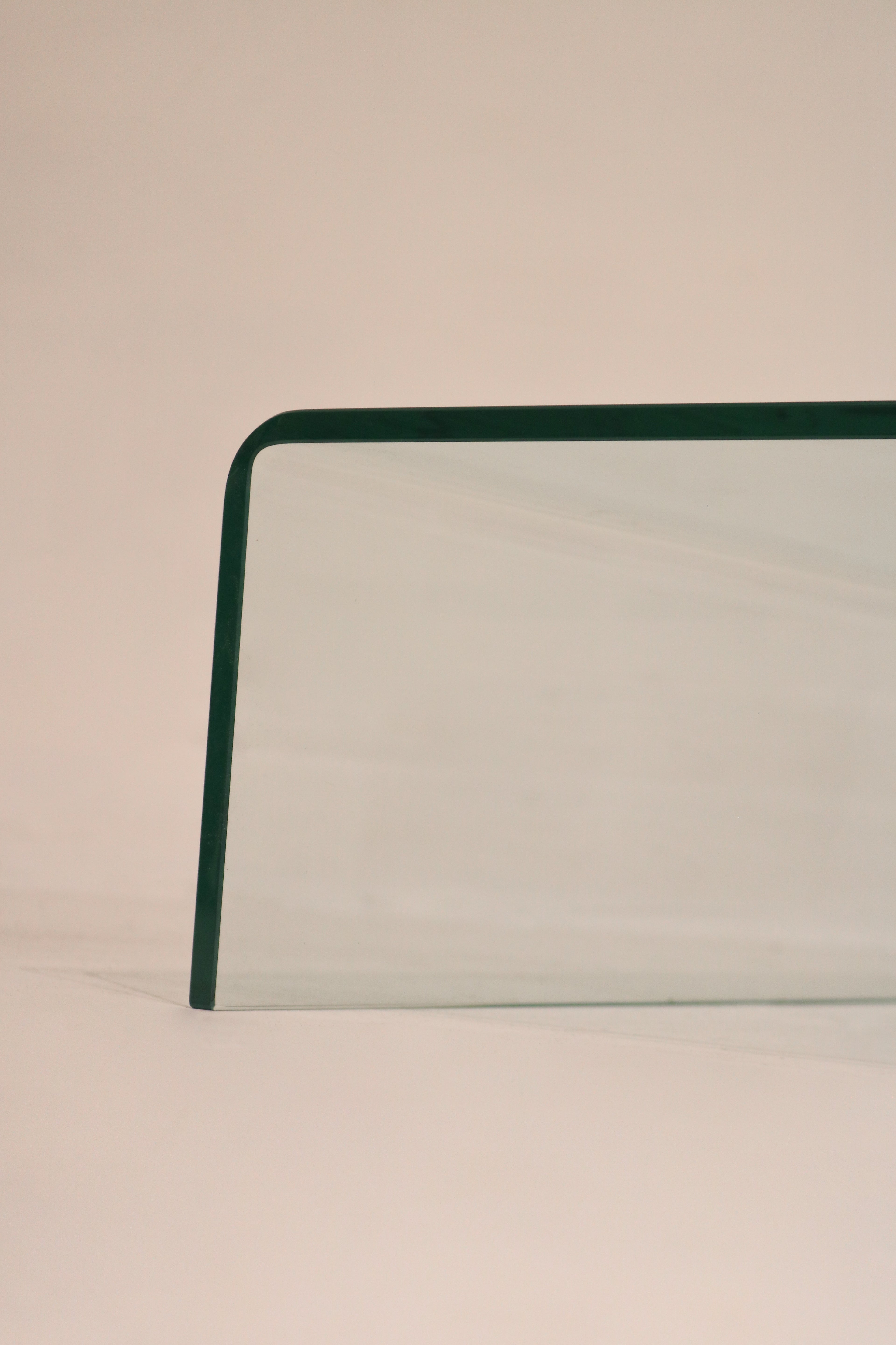 Shot of the glass table surface highlighting its smooth finish and high-quality clarity