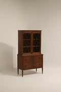 Vintage walnut and mahogany cabinet with shelves