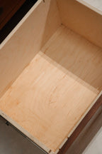 Close shot of subtle imperfections on top surface of walnut wood