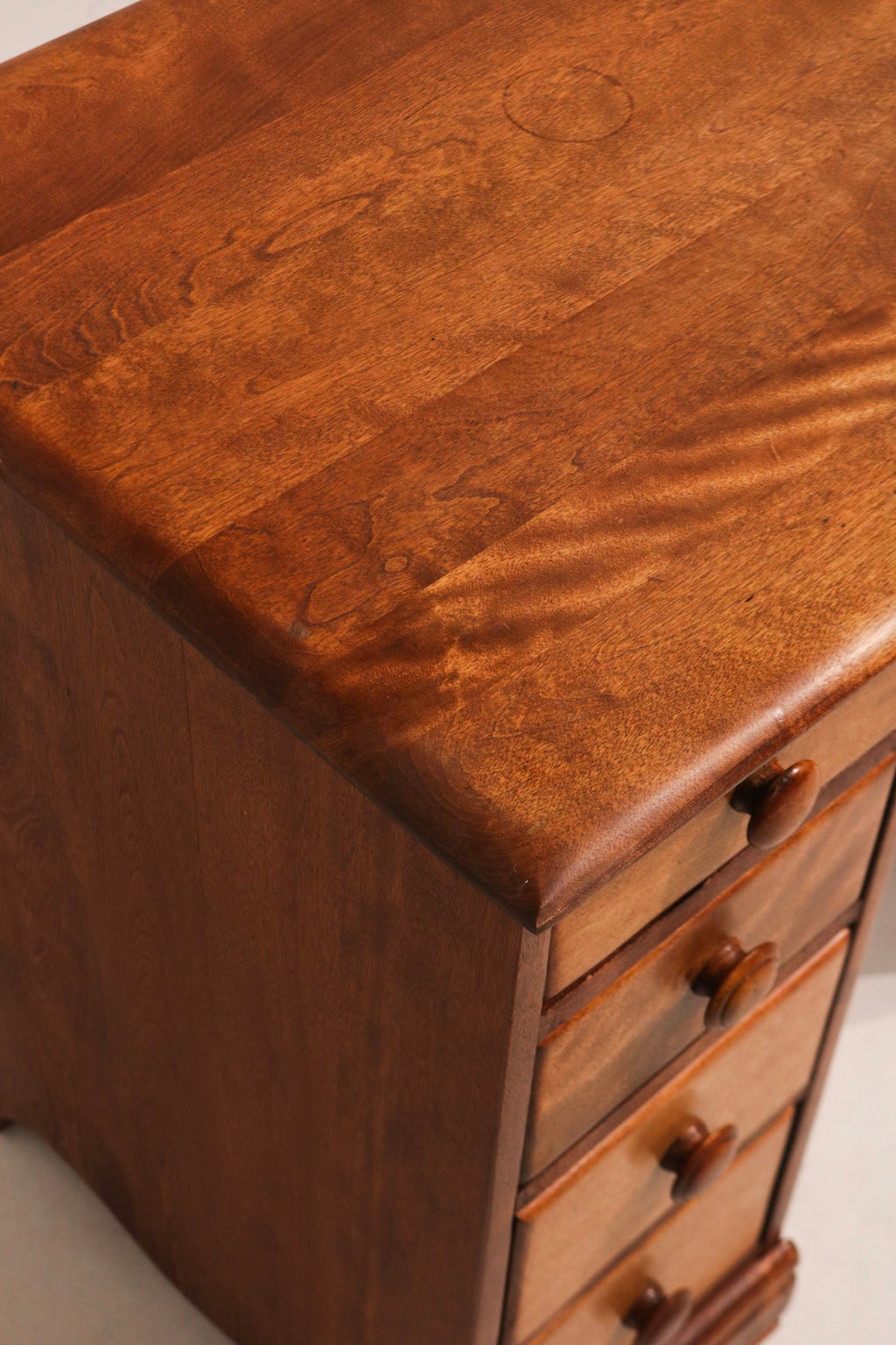 Inside view of deep drawer lined with original wood, slight signs of wear