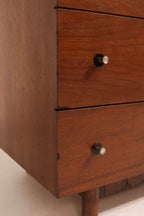 Angle from left side showing clean side panel and consistency in wood tone