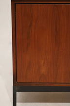 Close-up of cabinet handle hardware in black matte iron