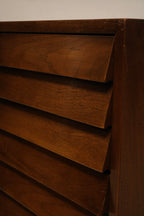 Interior drawer shot showing solid wood drawer boxes, smooth operation and one drawer with subtle light stains