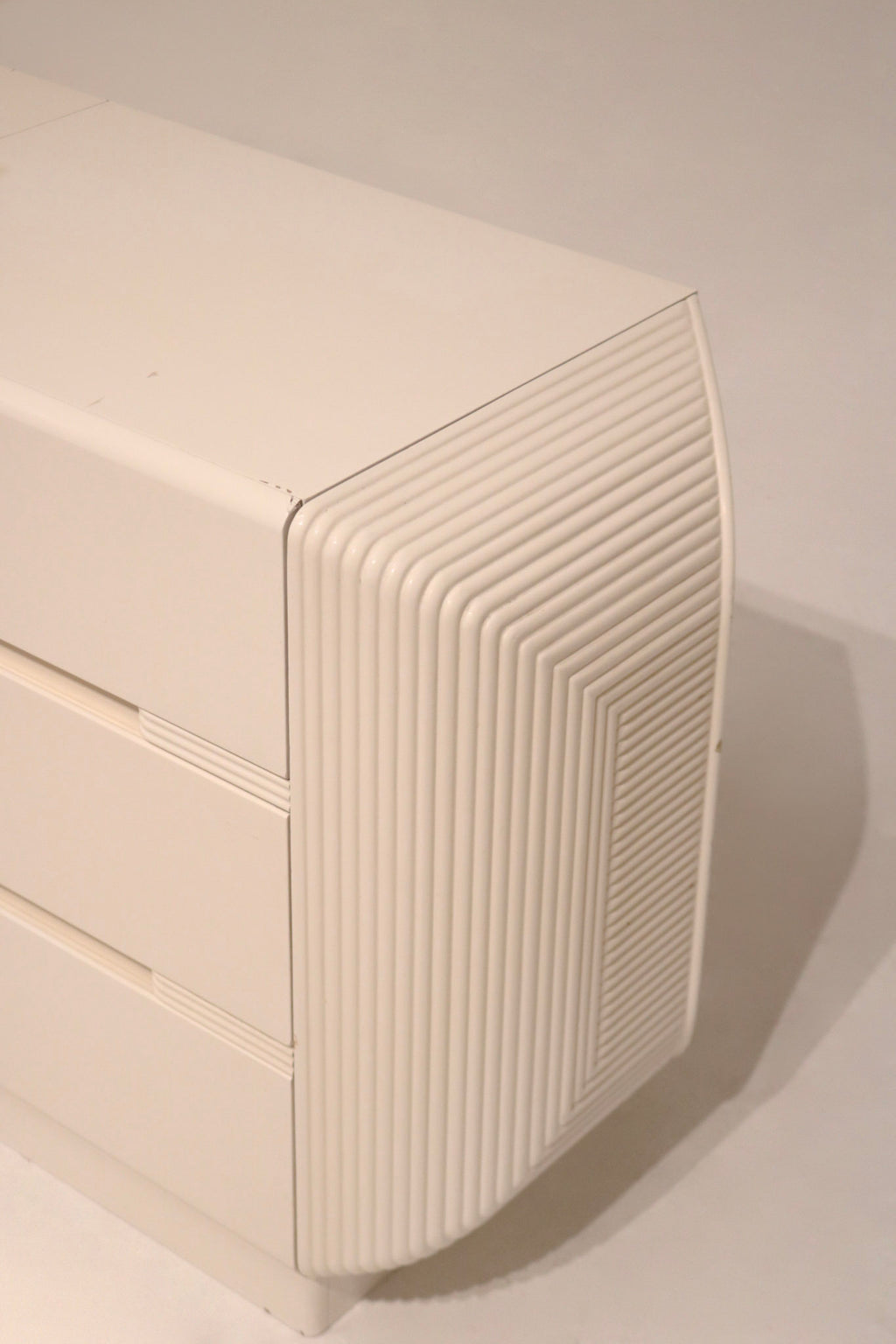 Detailed view of dresser drawers showing smooth alignment and clean lines
