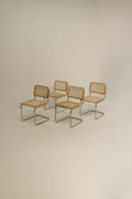 Vintage cane seat with chrome frame