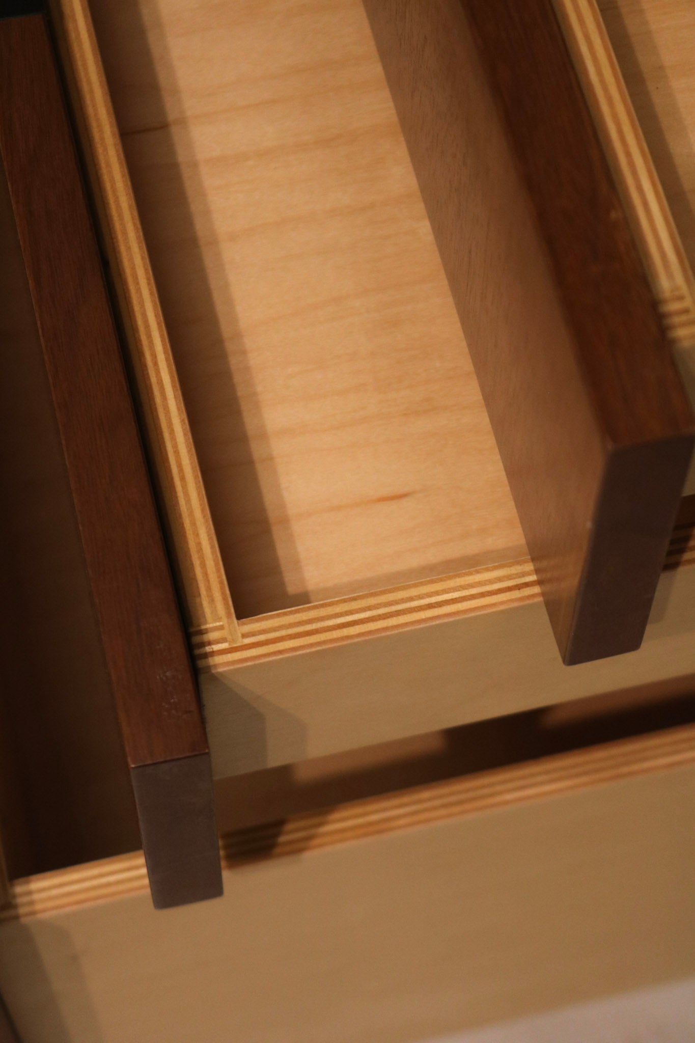 Close-up of handle area, demonstrating simplicity and clean mid-century aesthetic