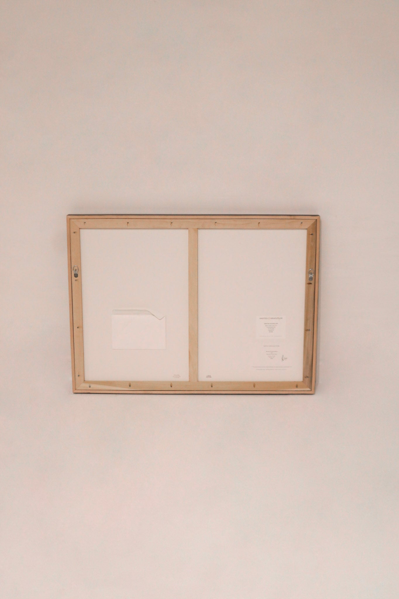 Label from Hasted Kraeutler Gallery, Chelsea NYC, affixed to the back of the frame