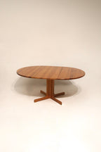Solid Swedish pine wood table with leaf