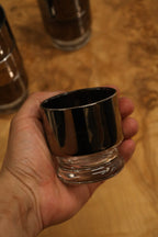 Mid-century modern silver fade cocktail glass
