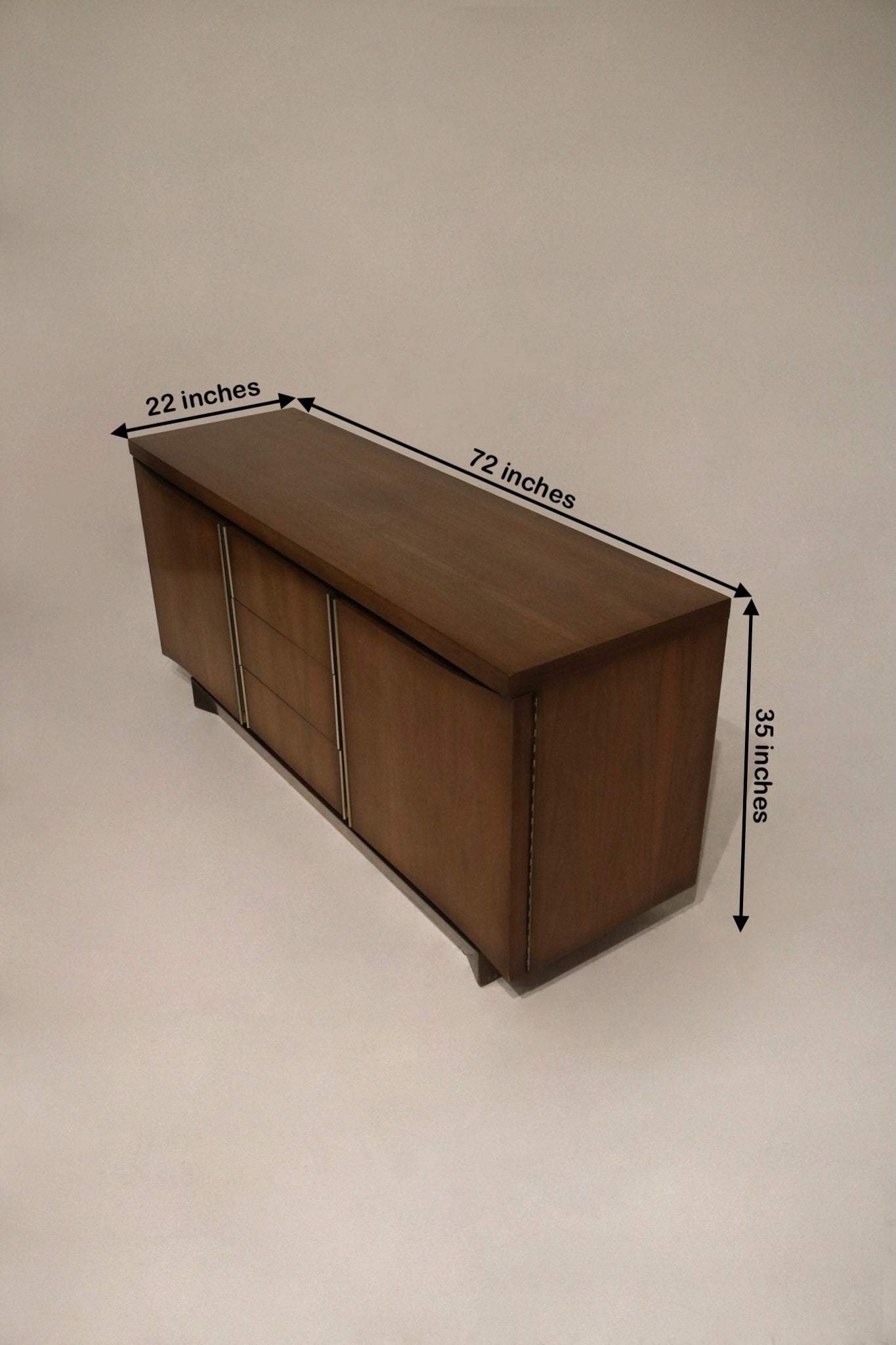 Heavy and sturdy walnut piece with drawers