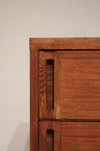 Image showing inside of drawer on vintage solid wood dresser, solid wood interior, deep storage space and intact drawer bottom