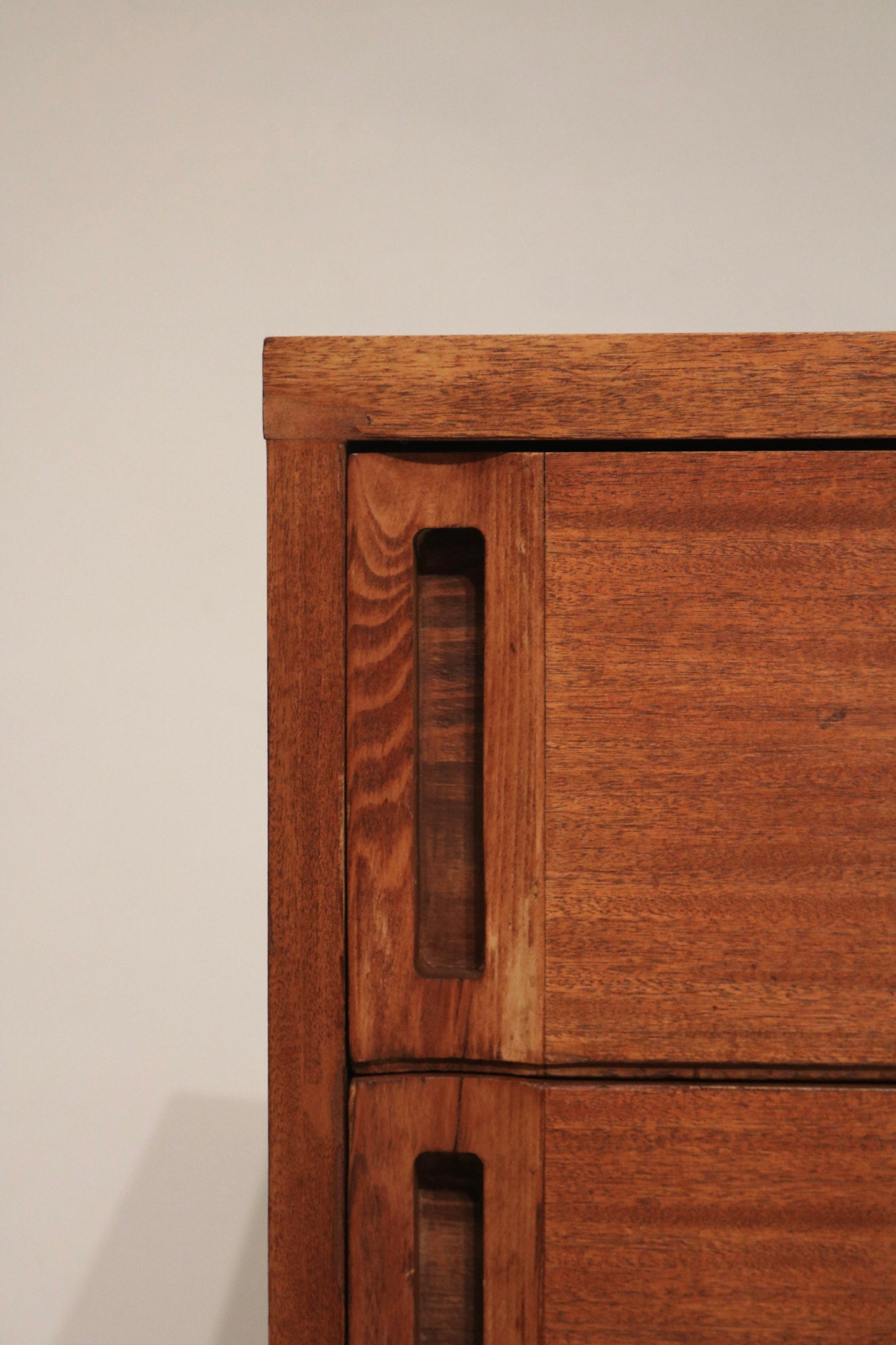 Image showing inside of drawer on vintage solid wood dresser, solid wood interior, deep storage space and intact drawer bottom