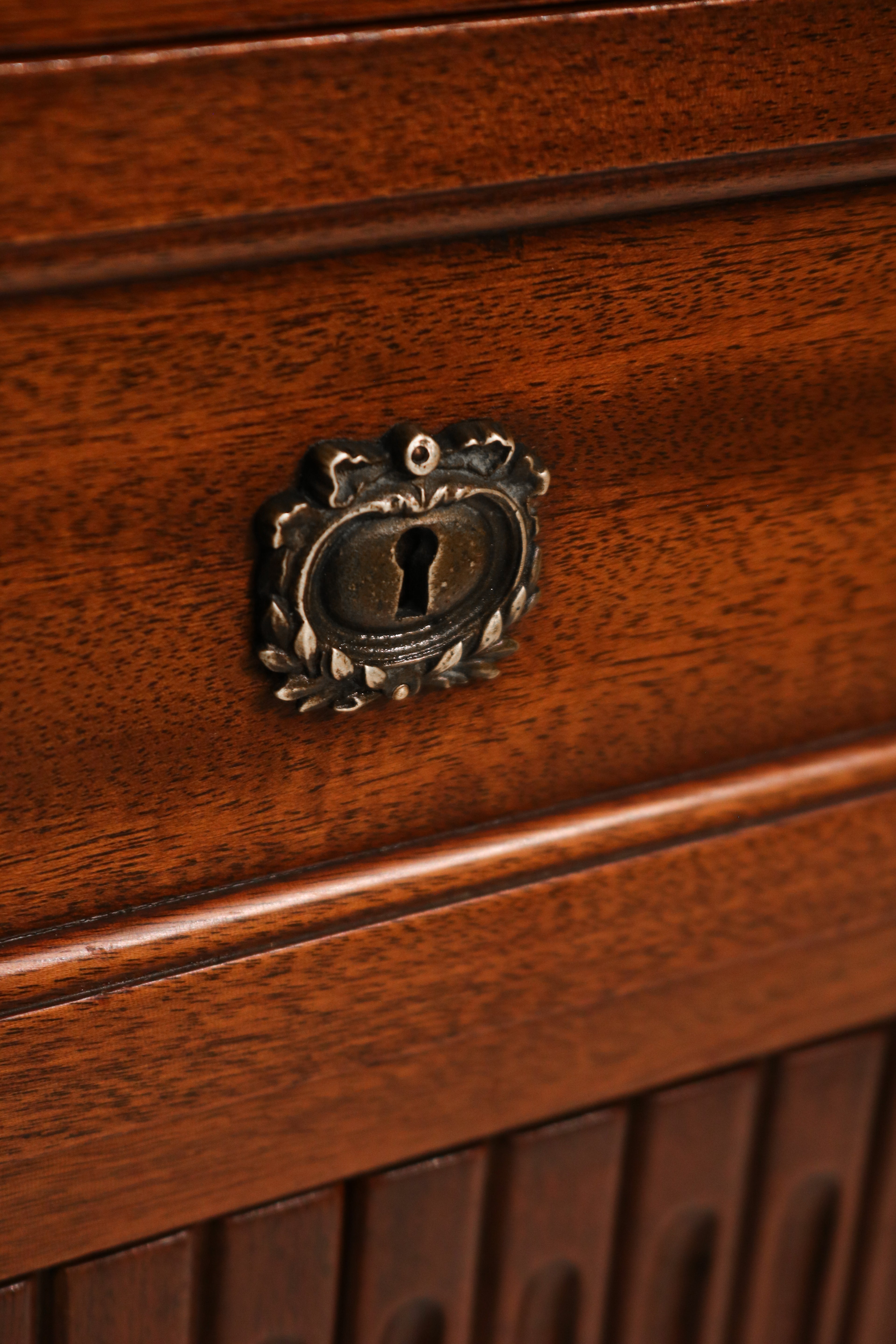 Back view of the dresser showcasing the seamless wood joining and smooth surface