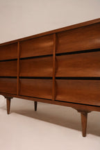Close-up of dovetail joints on drawers for mid-century craftsmanship display