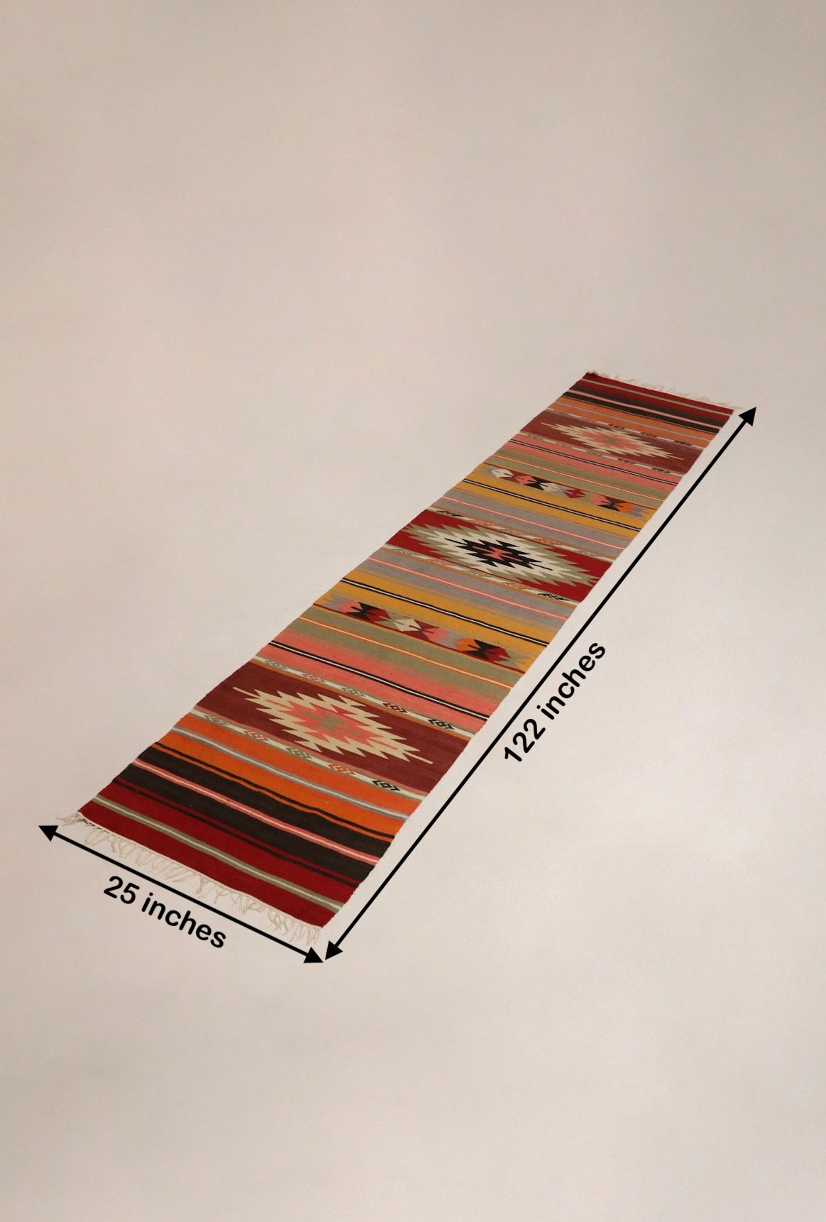 Close-up of hand-woven Anatolian kilim detailing