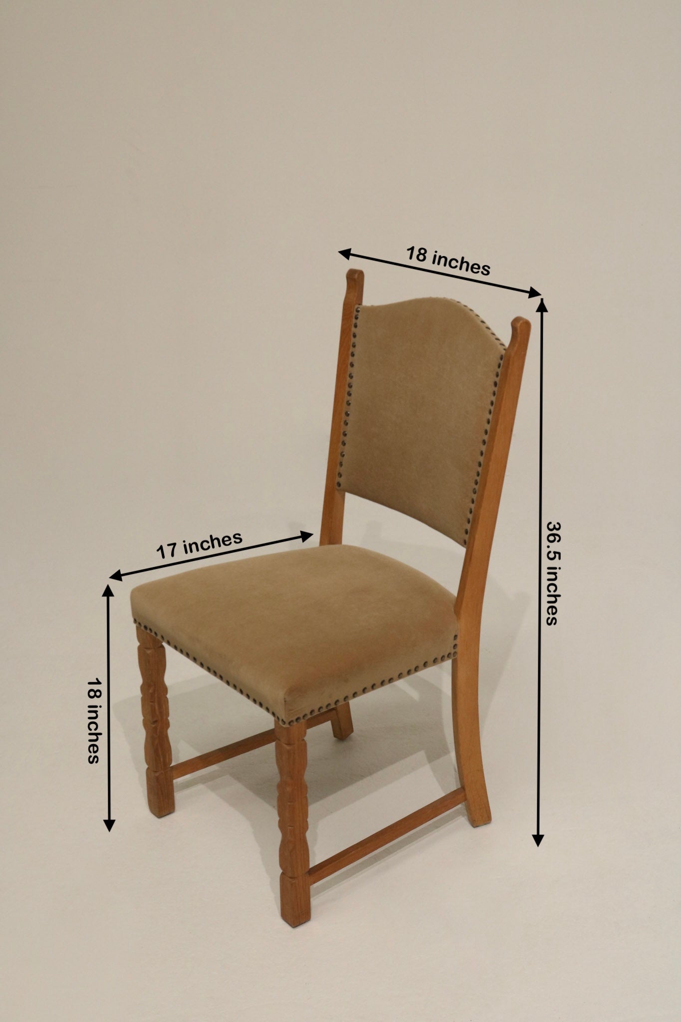 Vintage velour upholstered chair from Denmark