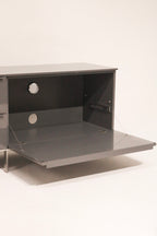 Backside view of the Capellini TV storage cabinet showing rear panel construction